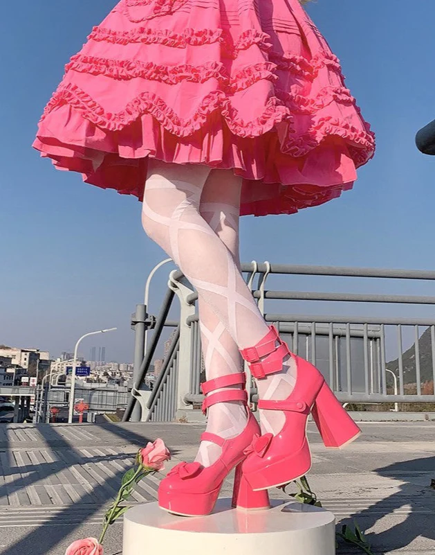 Coquette Sweet Ribbon Lolita High Heels - Image 6