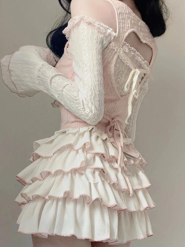 Coquette Top & Mini Skirt Two Piece Coord - Image 3
