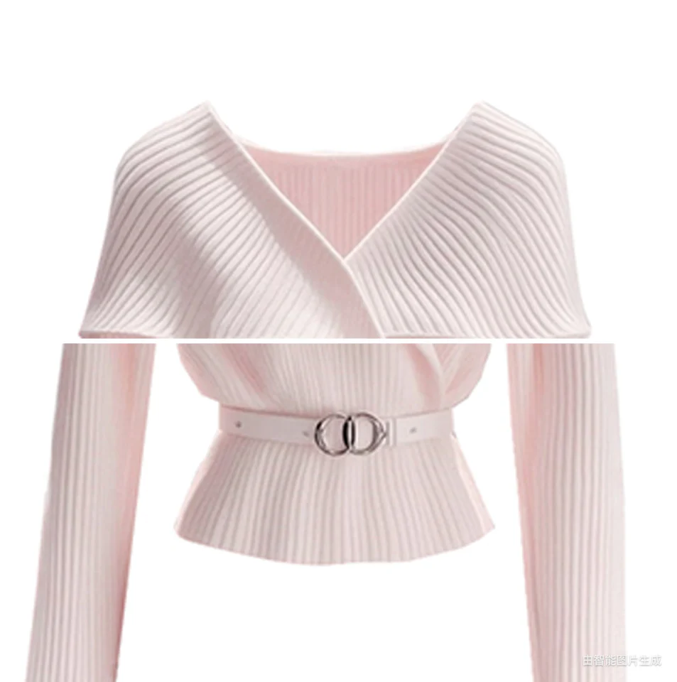 Coquette V-neck sweater - Image 2