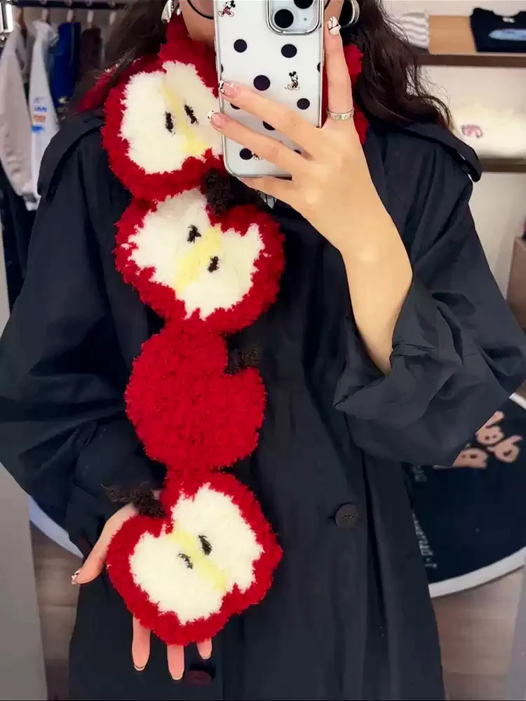 Coral Velvet Apple Scarf - Image 2