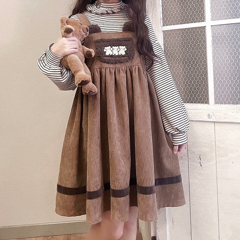 Corduroy Teddy Overall Dress - Image 9