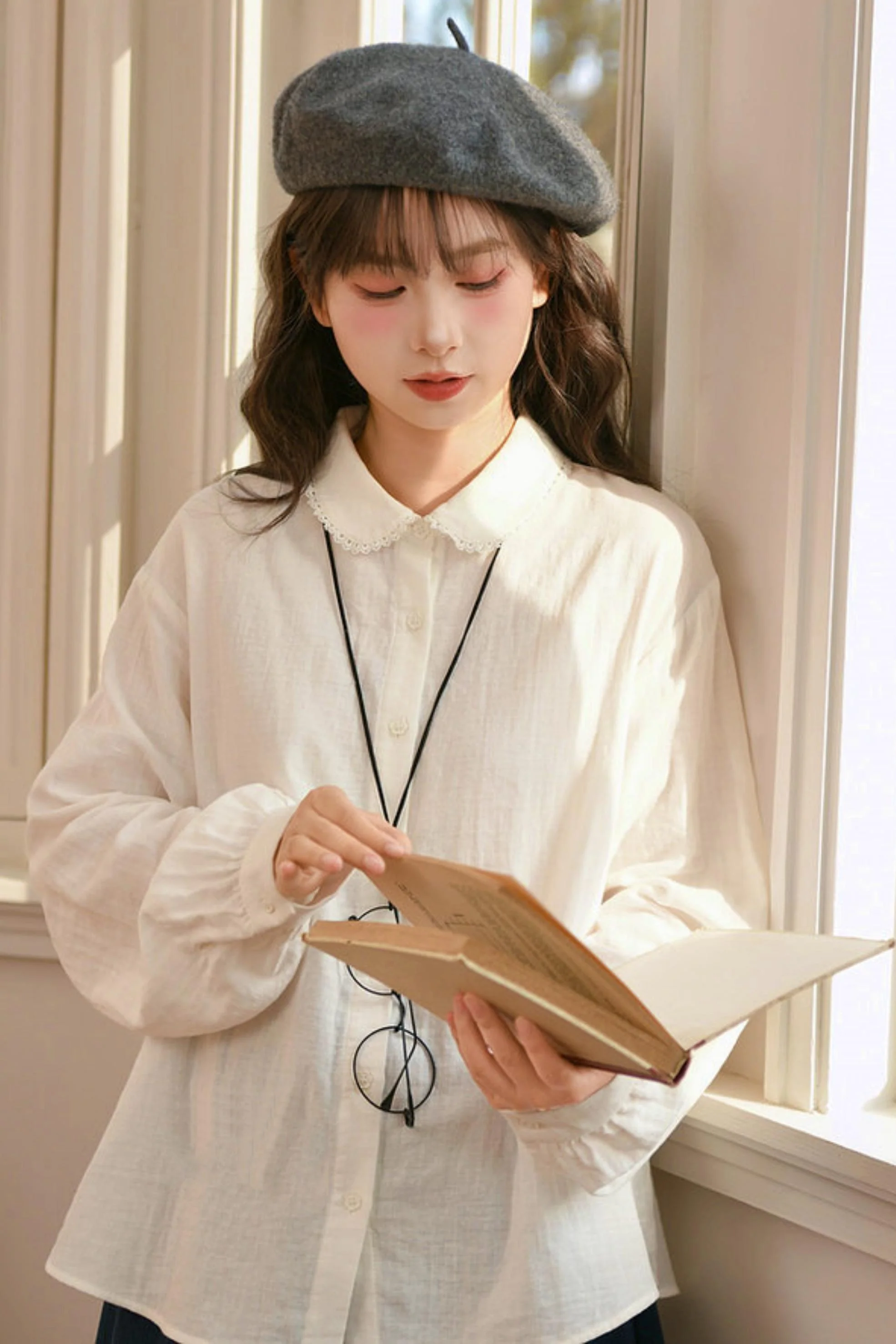 Cotton Dull Color Blouse - Image 4