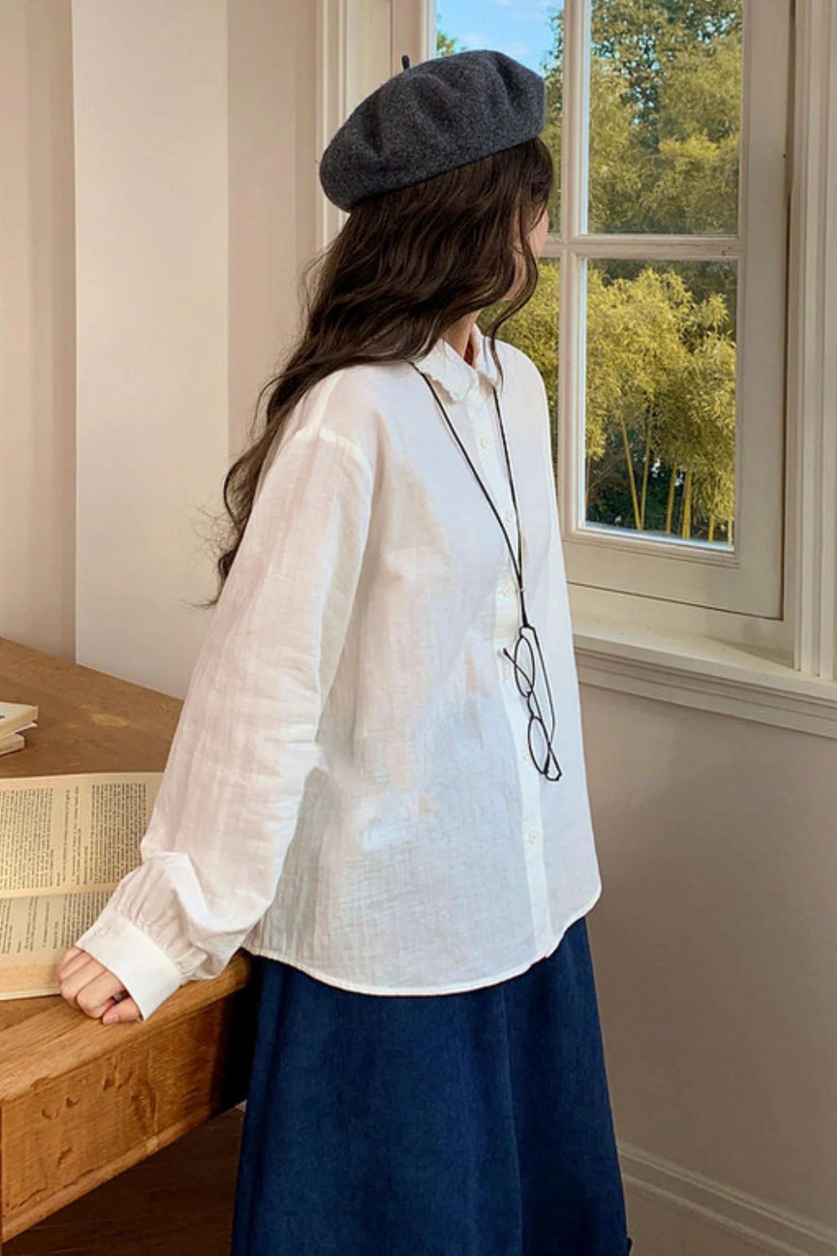 Cotton Dull Color Blouse - Image 5