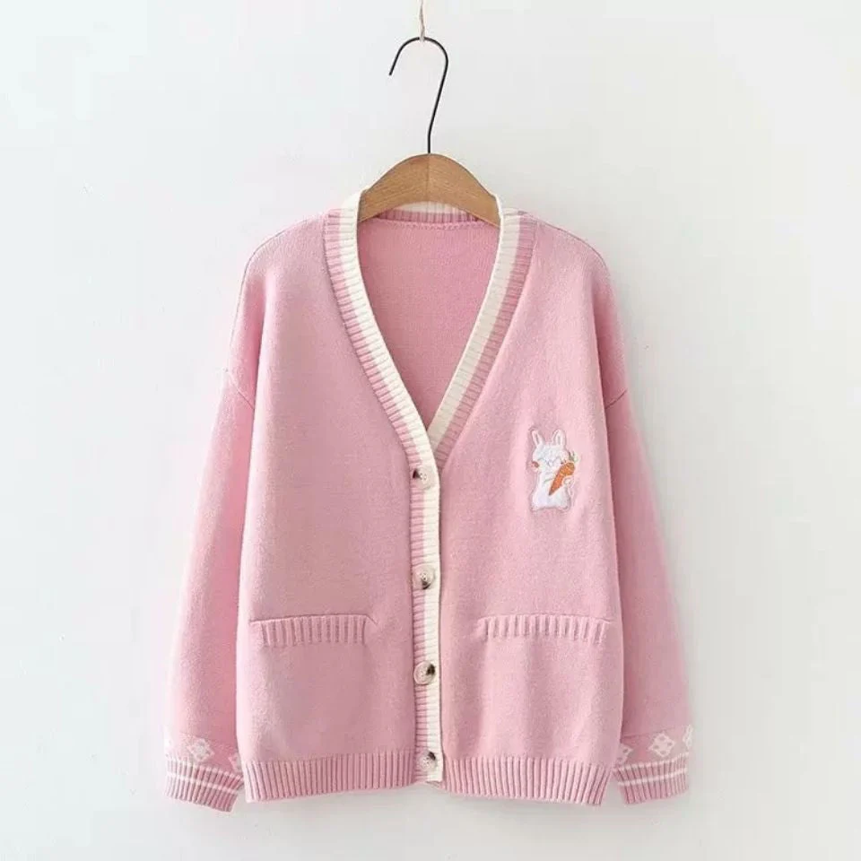 Cozy Carrot Bunny Cardigan - Image 4