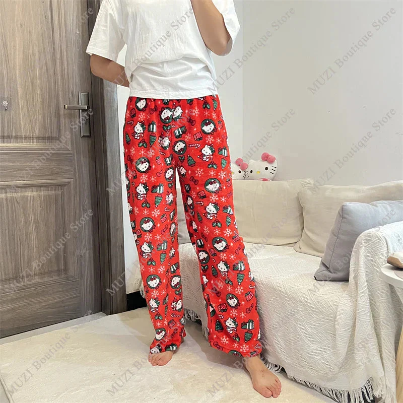 Cozy Holiday Kawaii Kitten Pajama Pants - Image 3