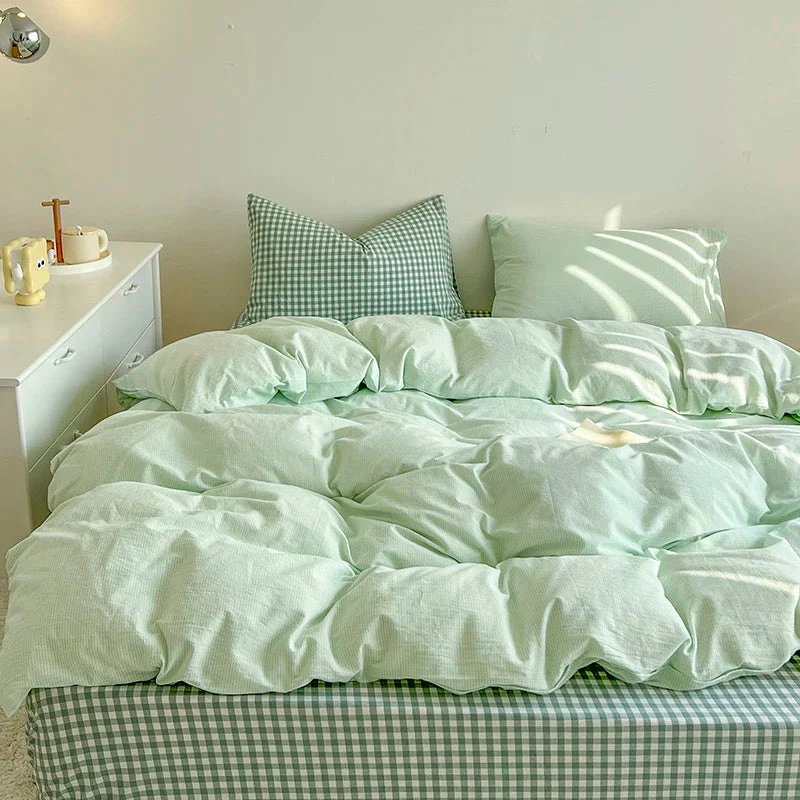 Cozy Pink Plaid Bedding Set - Image 18