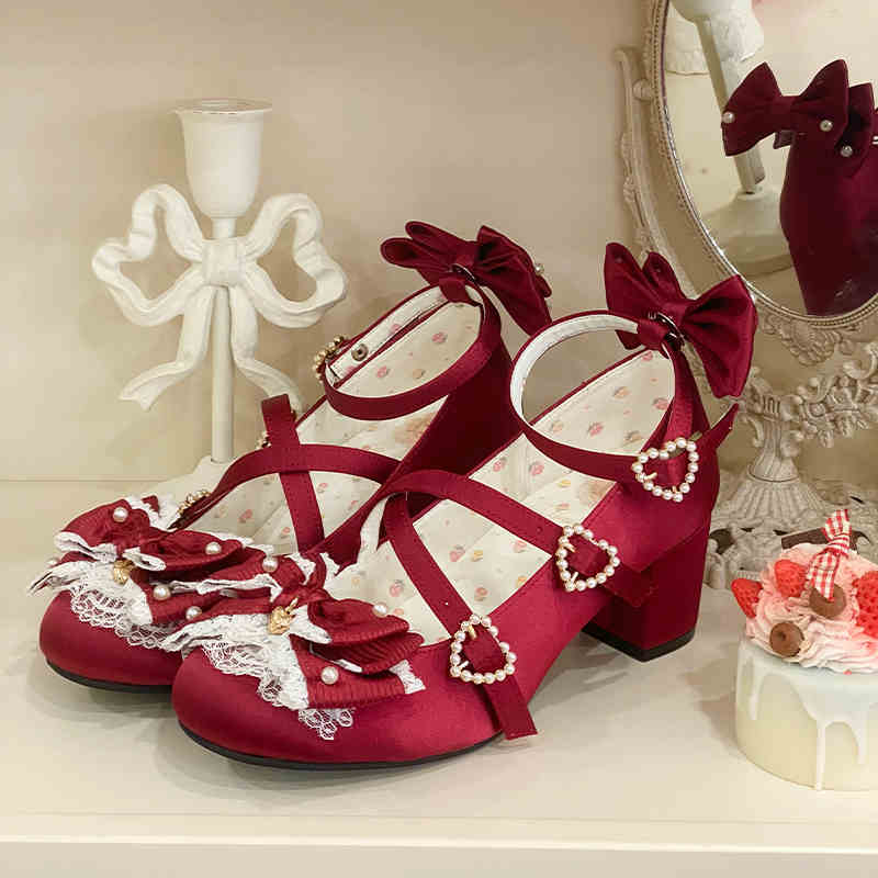 Cream Bows Lace Shoes - Image 13