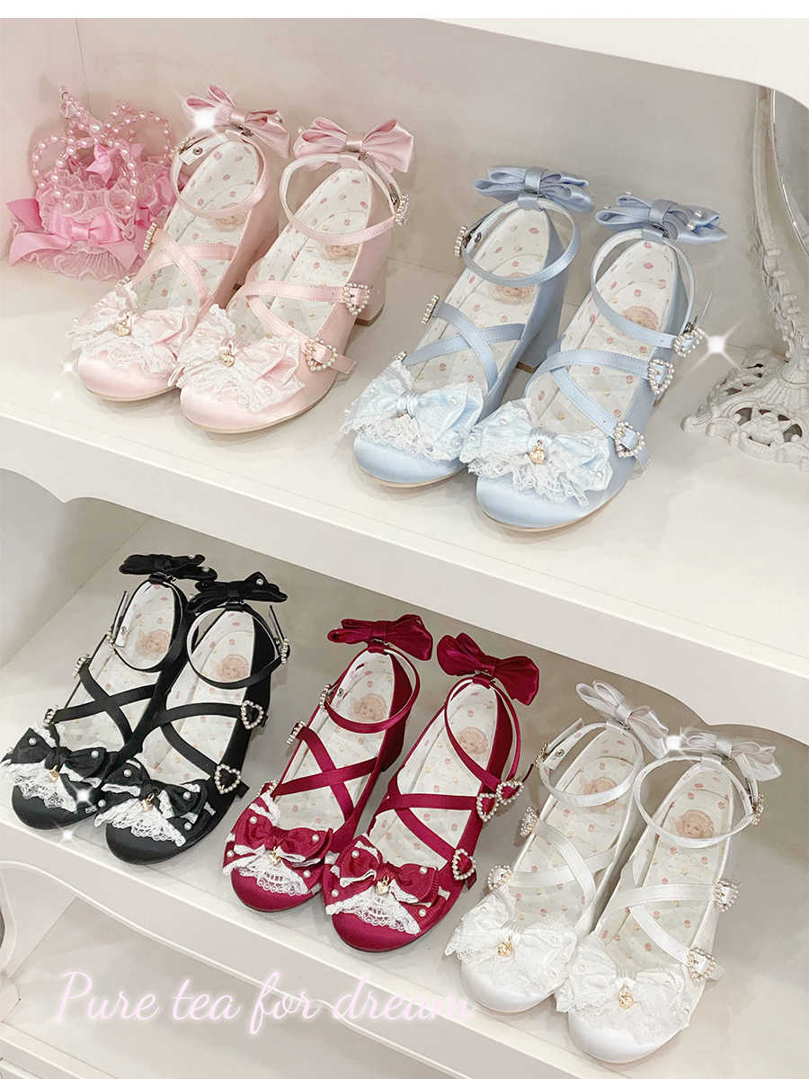 Cream Bows Lace Shoes - Image 8
