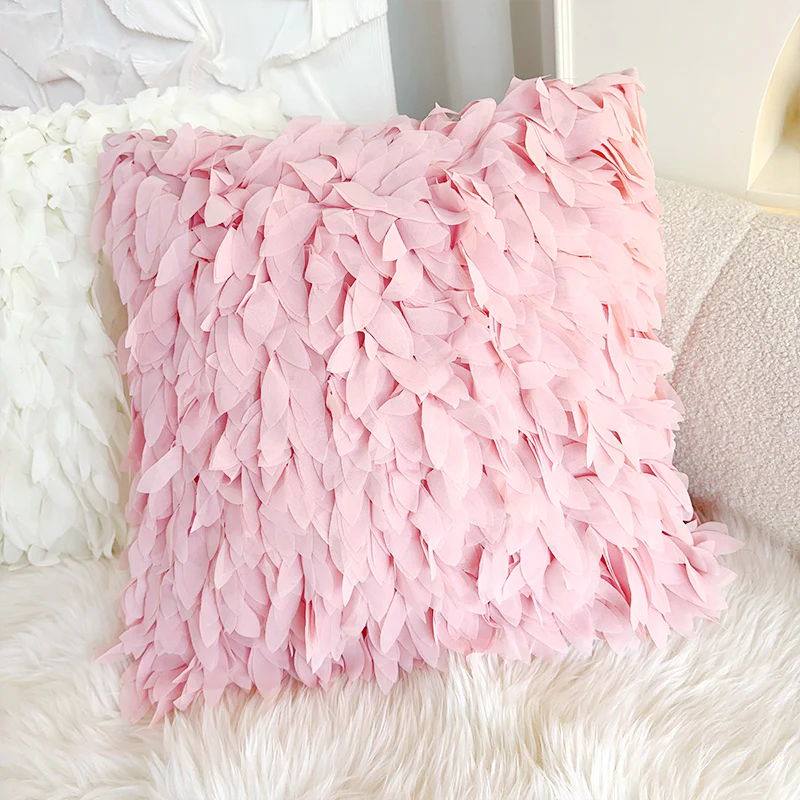 cream style pink flower pillow - Image 2