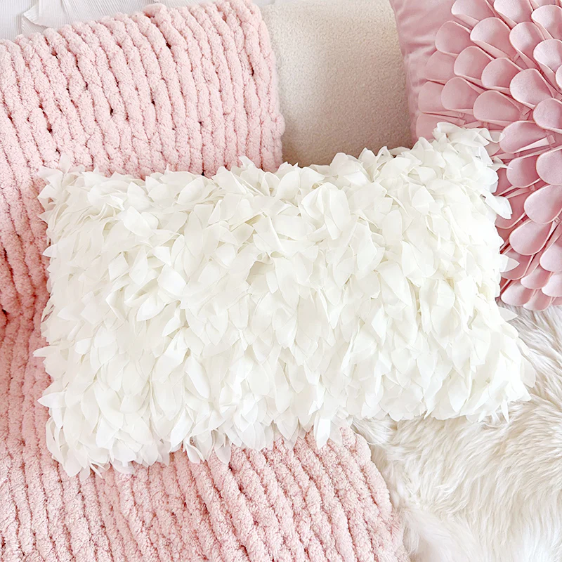 cream style pink flower pillow - Image 7