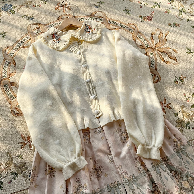 Creamy Heart Knit Cardigan - Image 2