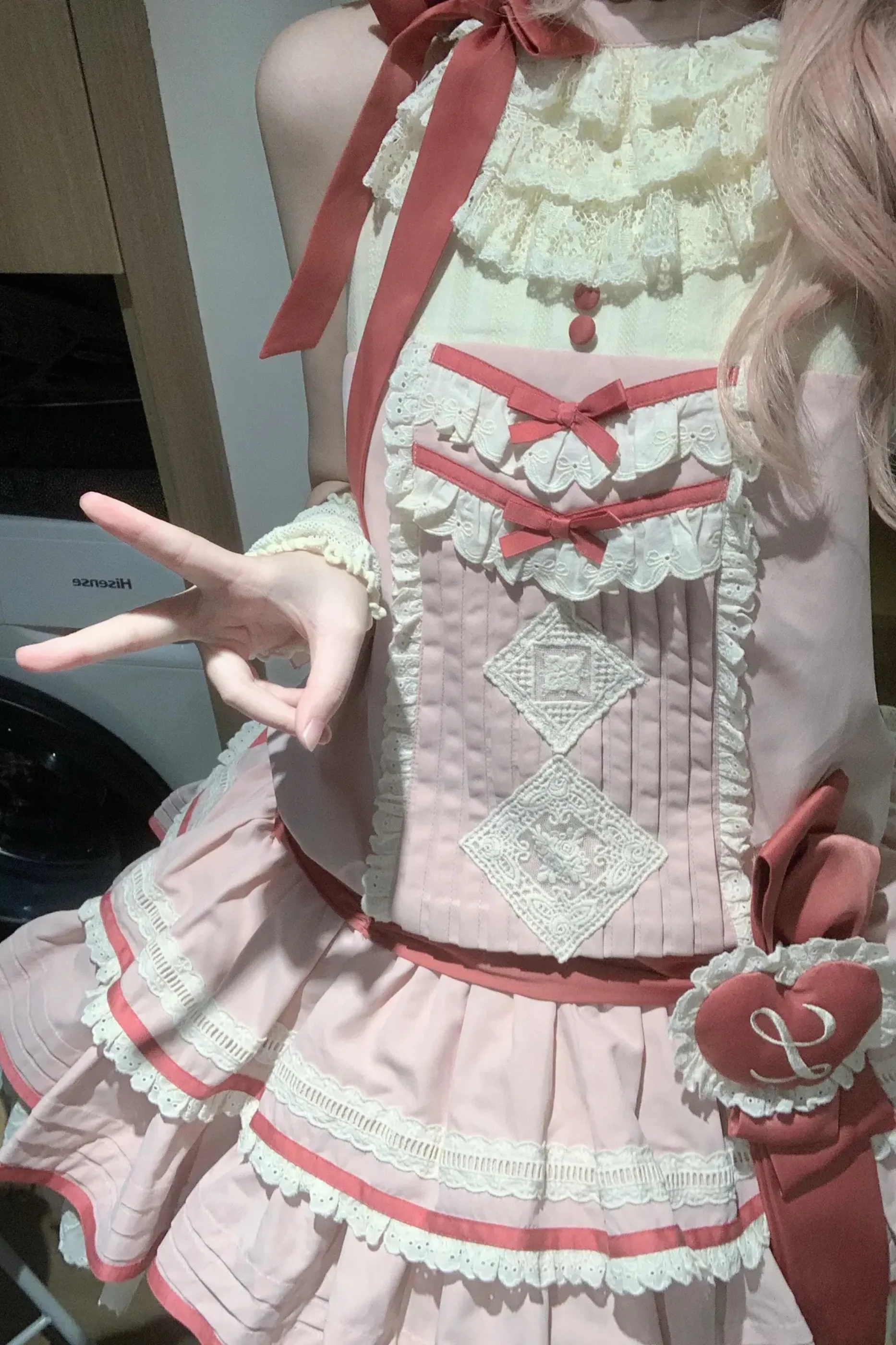 Scarlet Heartbeat Sleeveless Dress + Sleeves + Headband + Leg Warmers - Image 20