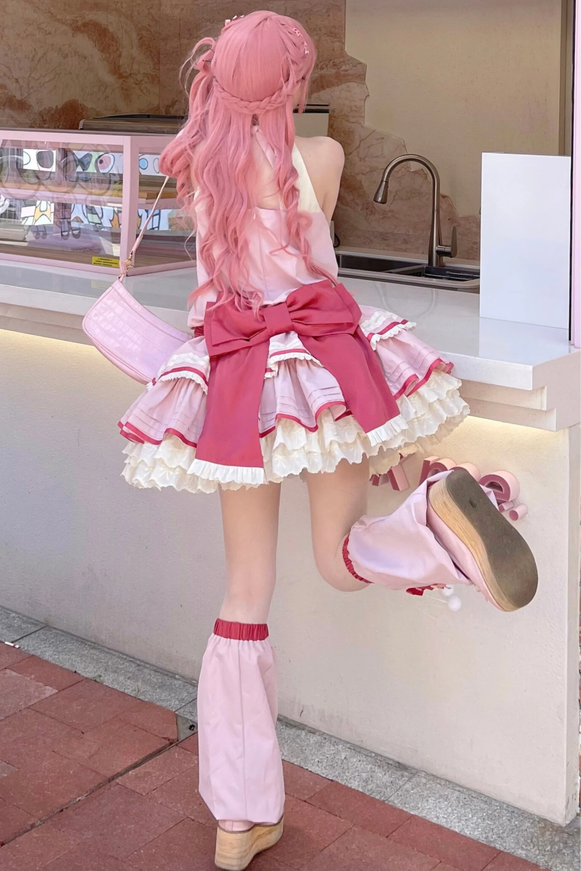 Scarlet Heartbeat Sleeveless Dress + Sleeves + Headband + Leg Warmers - Image 6