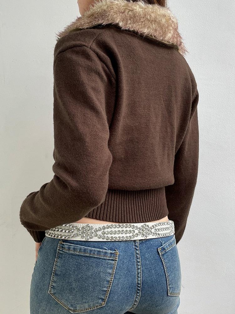 Cropped Design Zip-Up Cardigan - Image 5