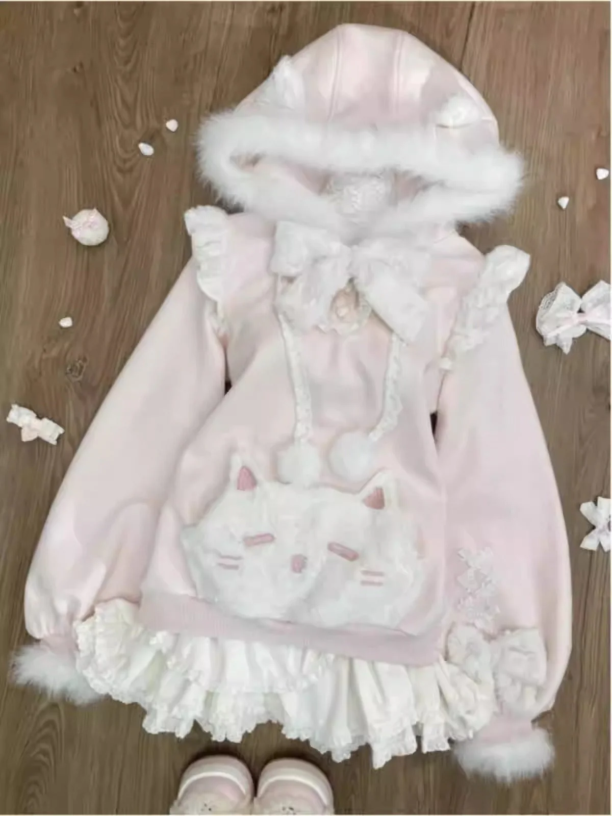 Cute and sweet cat sweatshirt two-piece set - Image 2