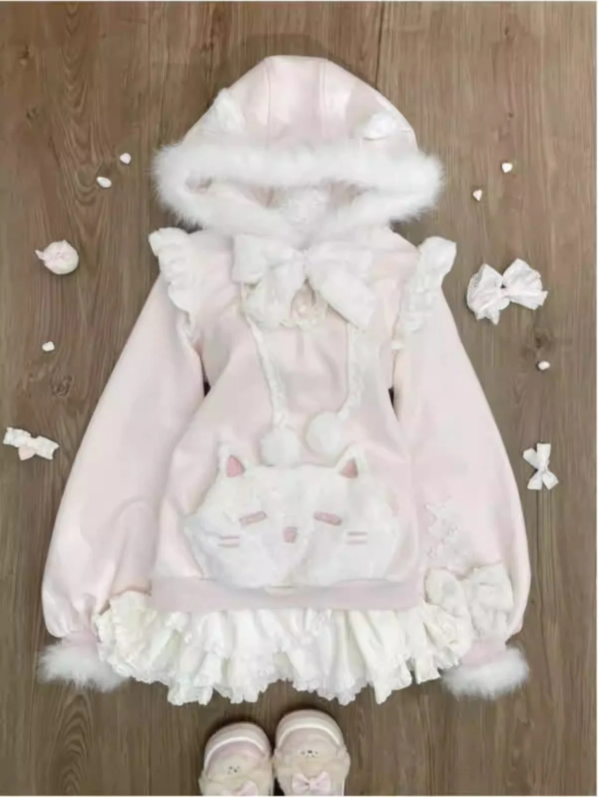 Cute and sweet cat sweatshirt two-piece set - Image 3