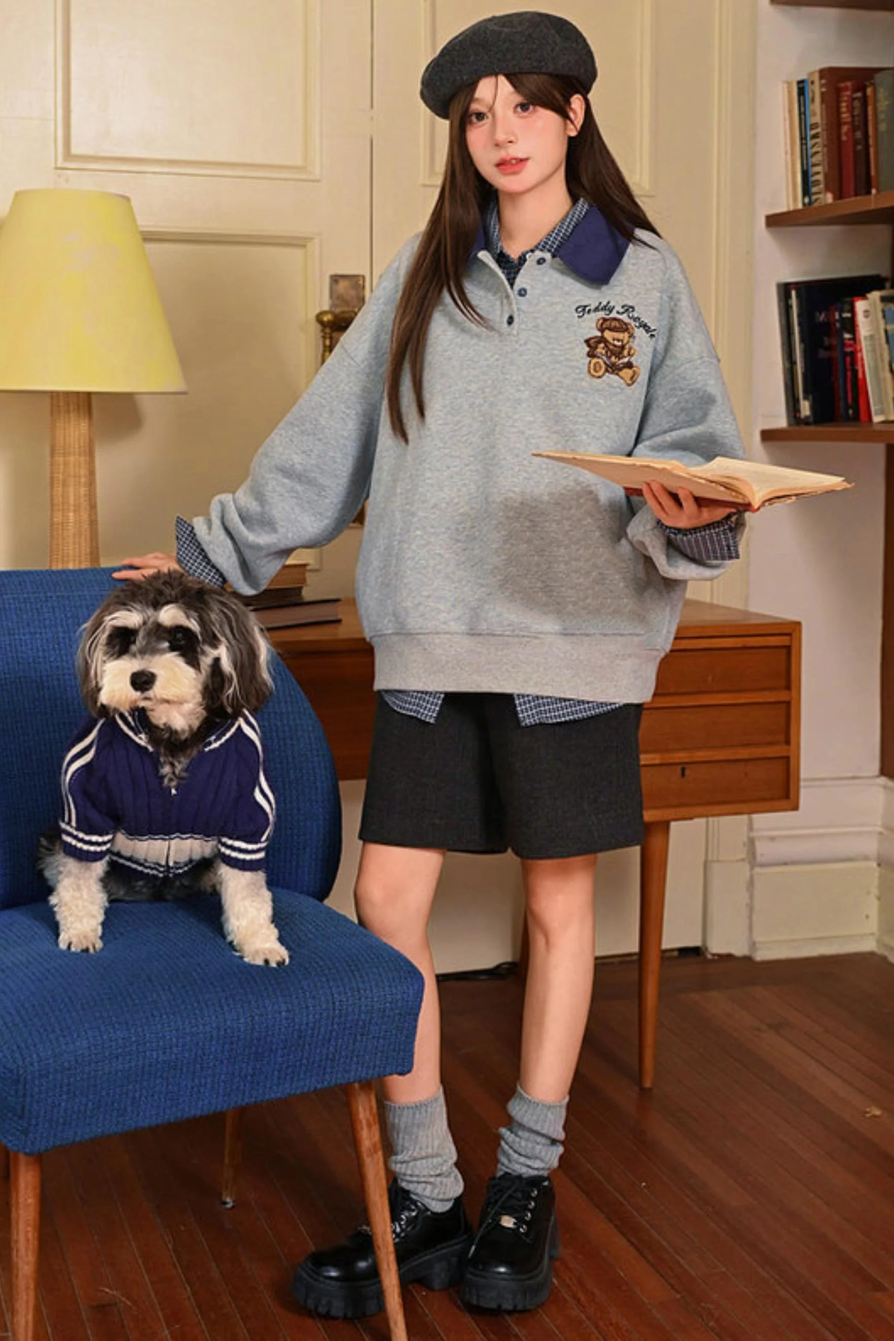 Cute Bear Embroidered Sweatshirt - Image 12