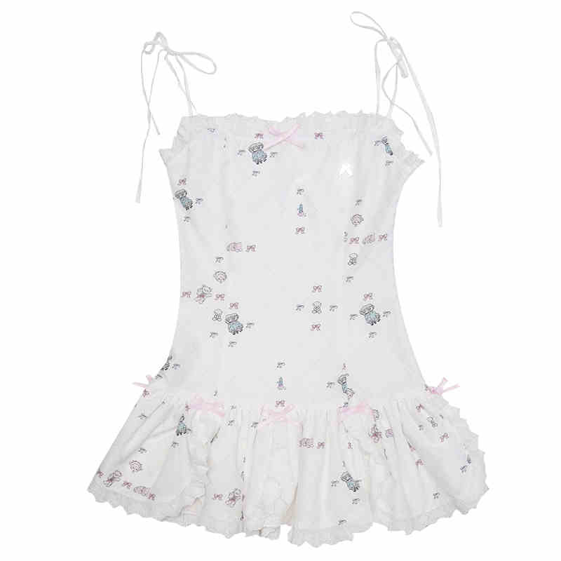 Cute Bear Gradient Petal Suspender Dress - Image 6