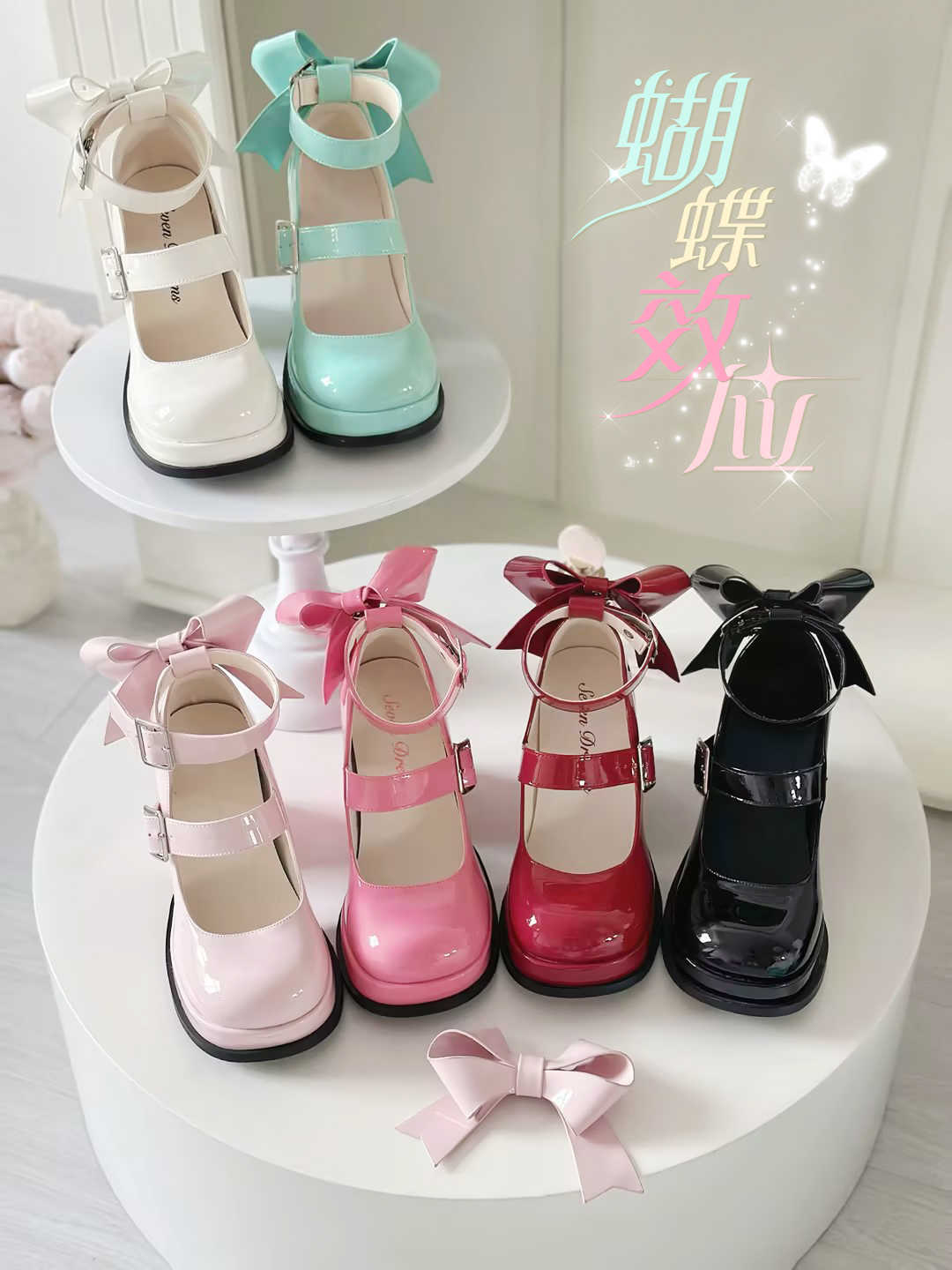 Cute Bow Mary Jane High Heels - Image 8