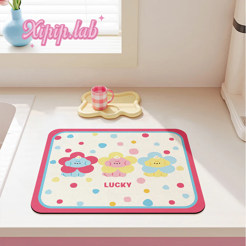 cute cartoon bar Kitchen countertop drain mat - Image 3