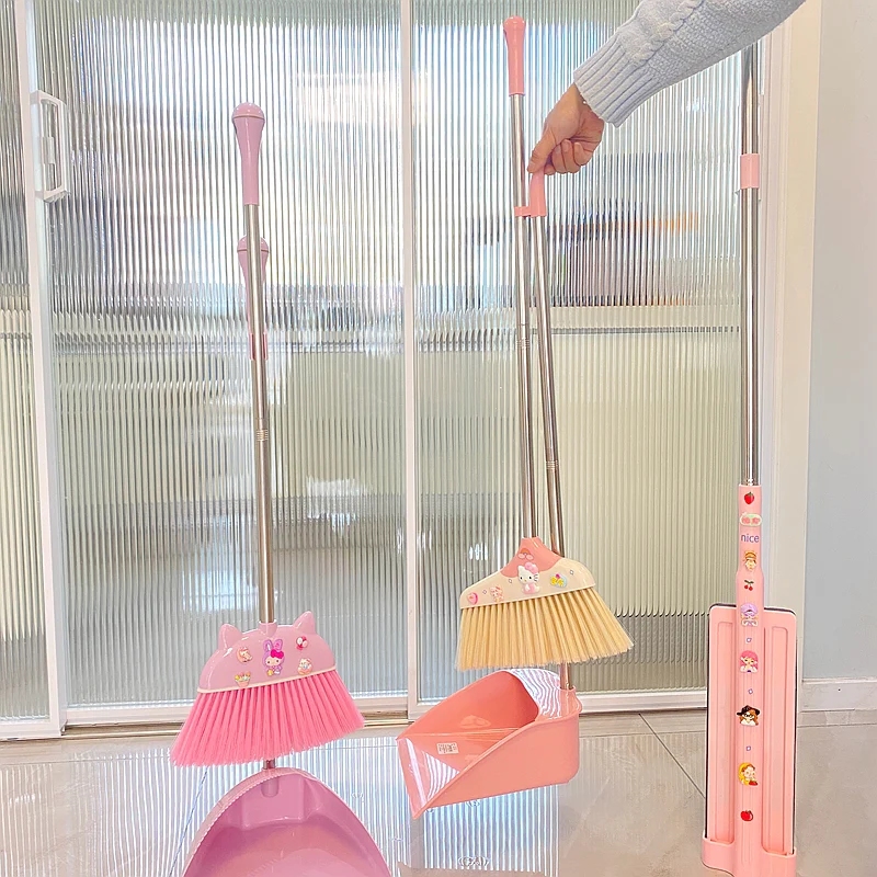 Cute Cartoon Foldable Broom and Dustpan Set - Image 2