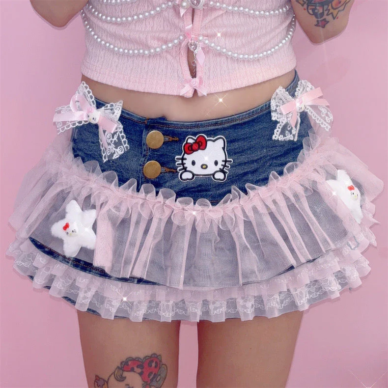 Cute denim skirt