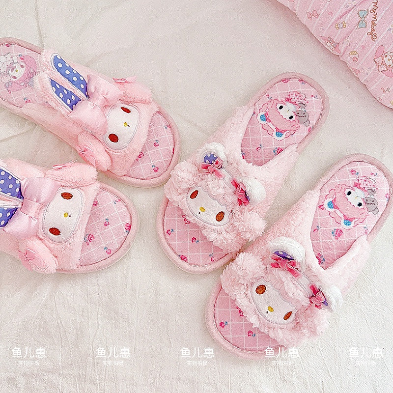 Cute girly heart velvet slippers - Image 2