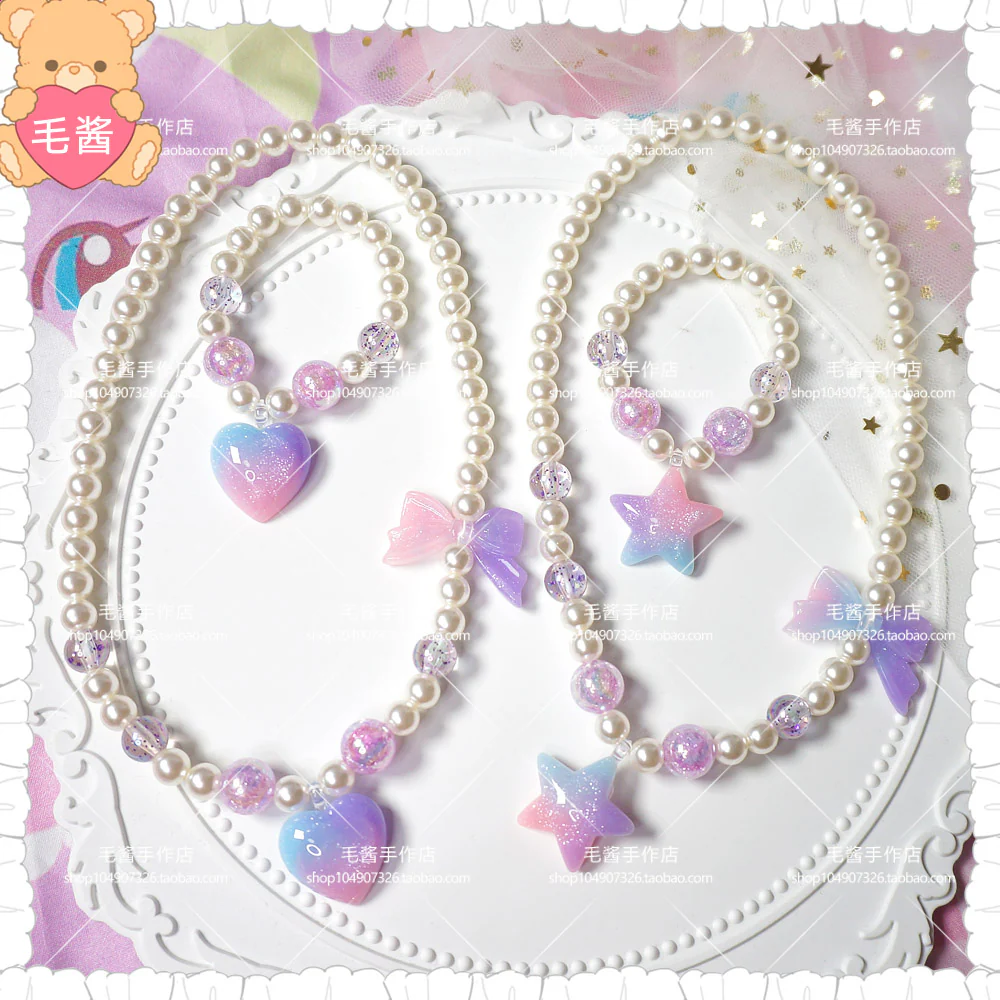 cute heart pearls kawaii choker - Image 2