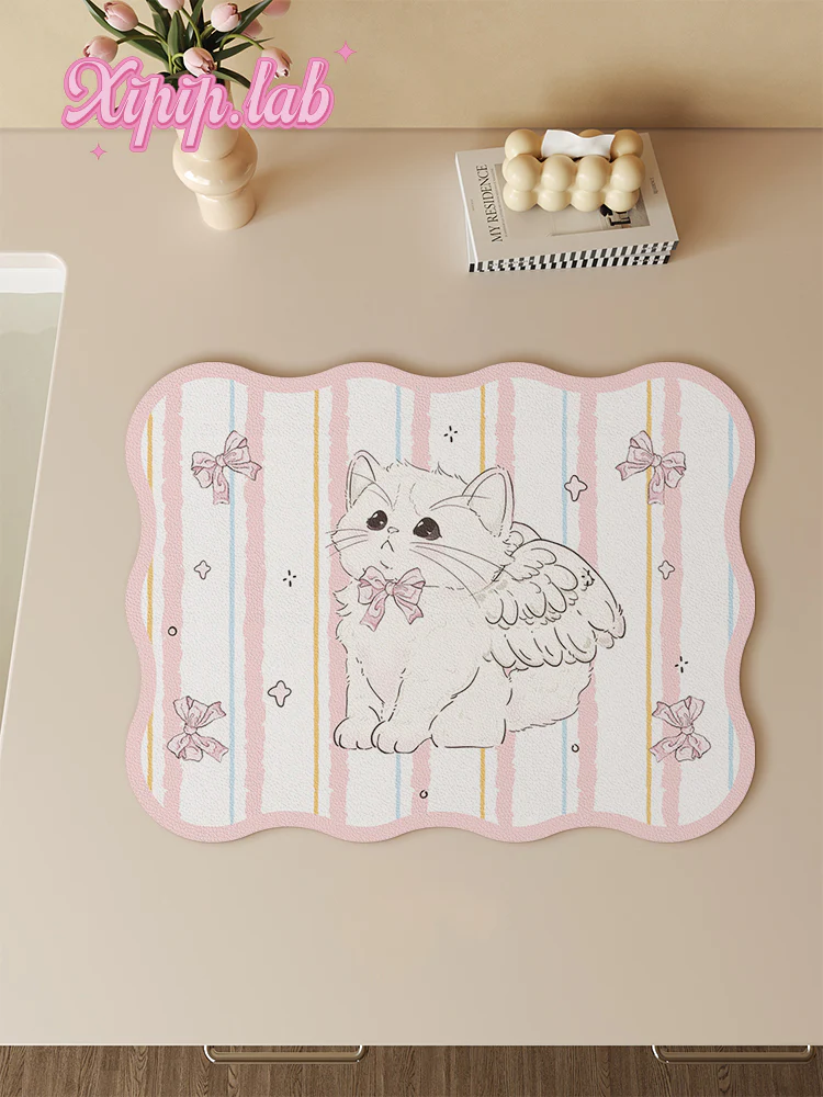 Cute Kitchen Countertop Drainage Anti-scalding Dinner Plate Mat - Image 2