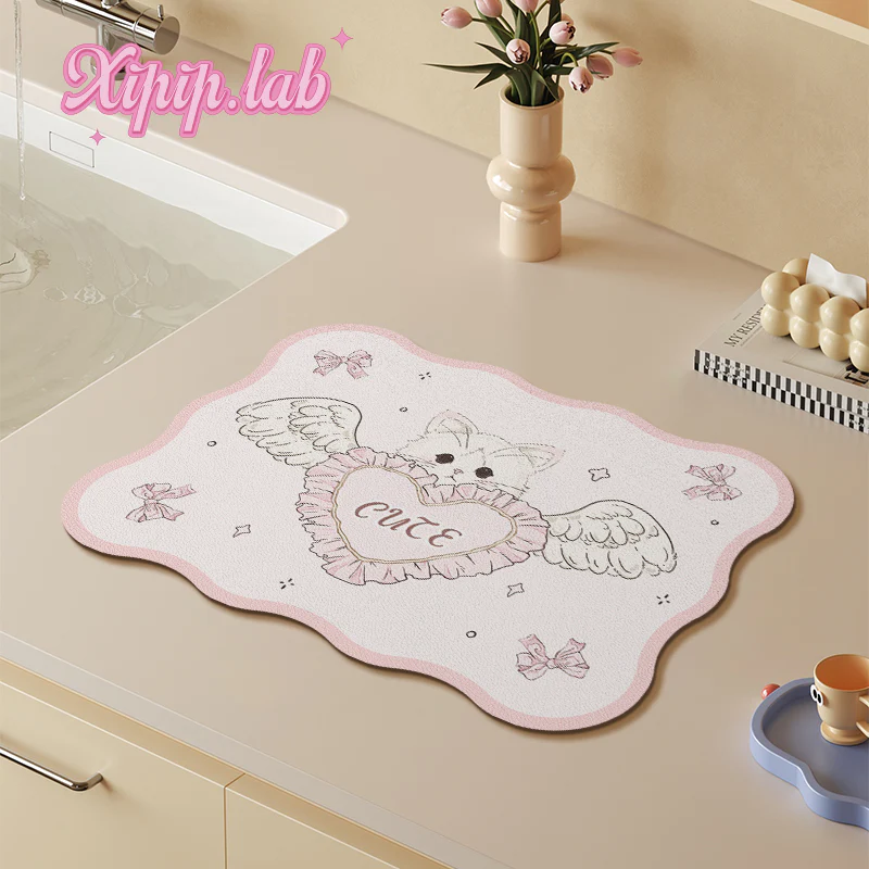 Cute Kitchen Countertop Drainage Anti-scalding Dinner Plate Mat - Image 3