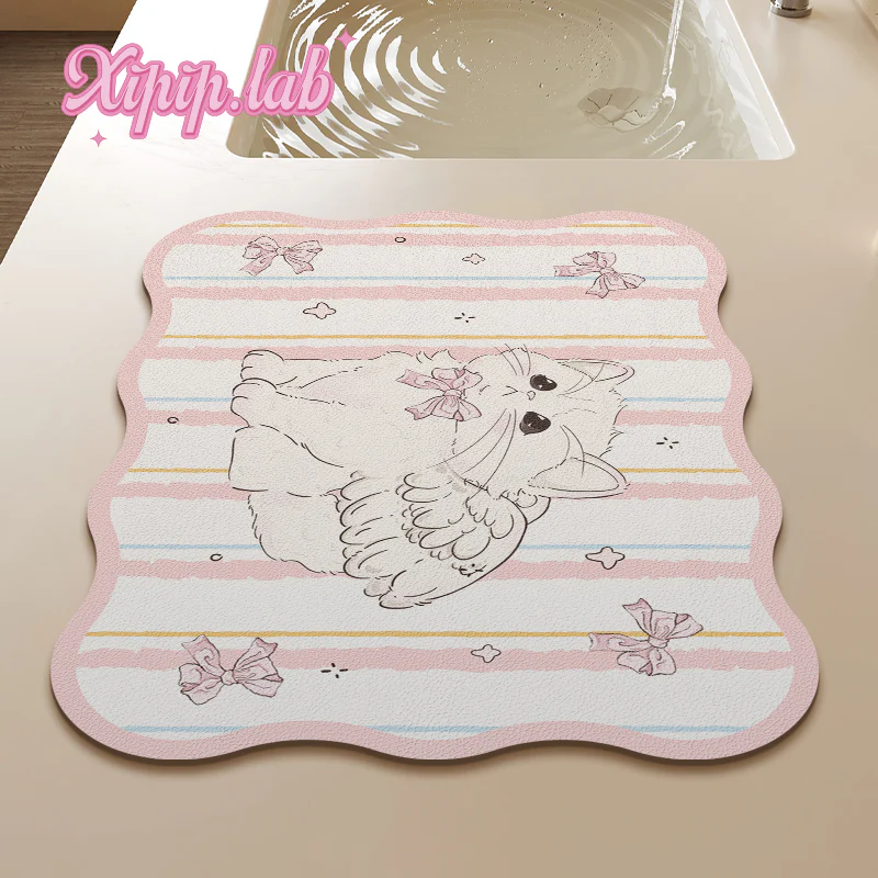 Cute Kitchen Countertop Drainage Anti-scalding Dinner Plate Mat - Image 4