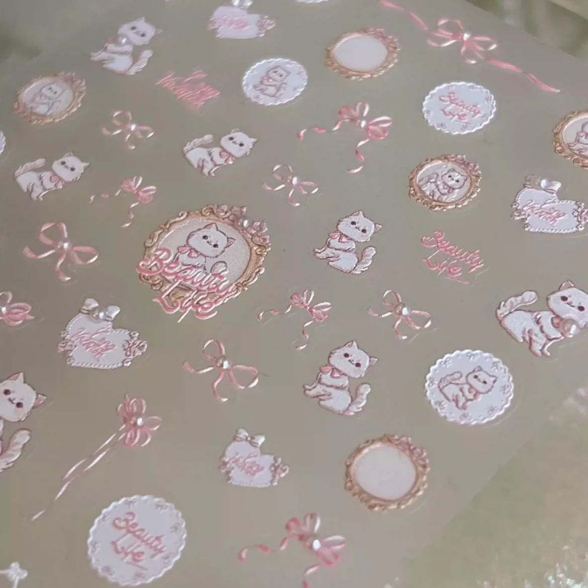 cute kitten kawaii nails stickers - Image 3