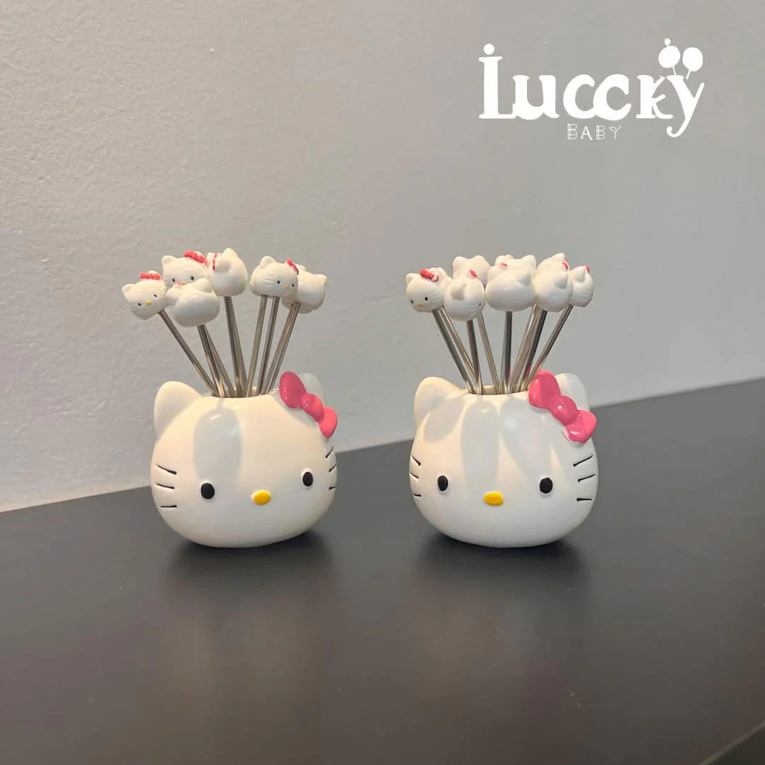 cute kitty Fruit fork stainless steel small fork - Image 3
