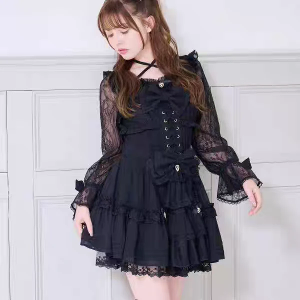 cute Lolita lace splicing dress - Image 4