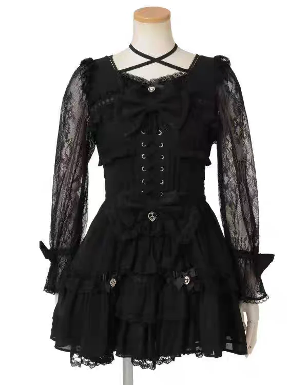 cute Lolita lace splicing dress - Image 9