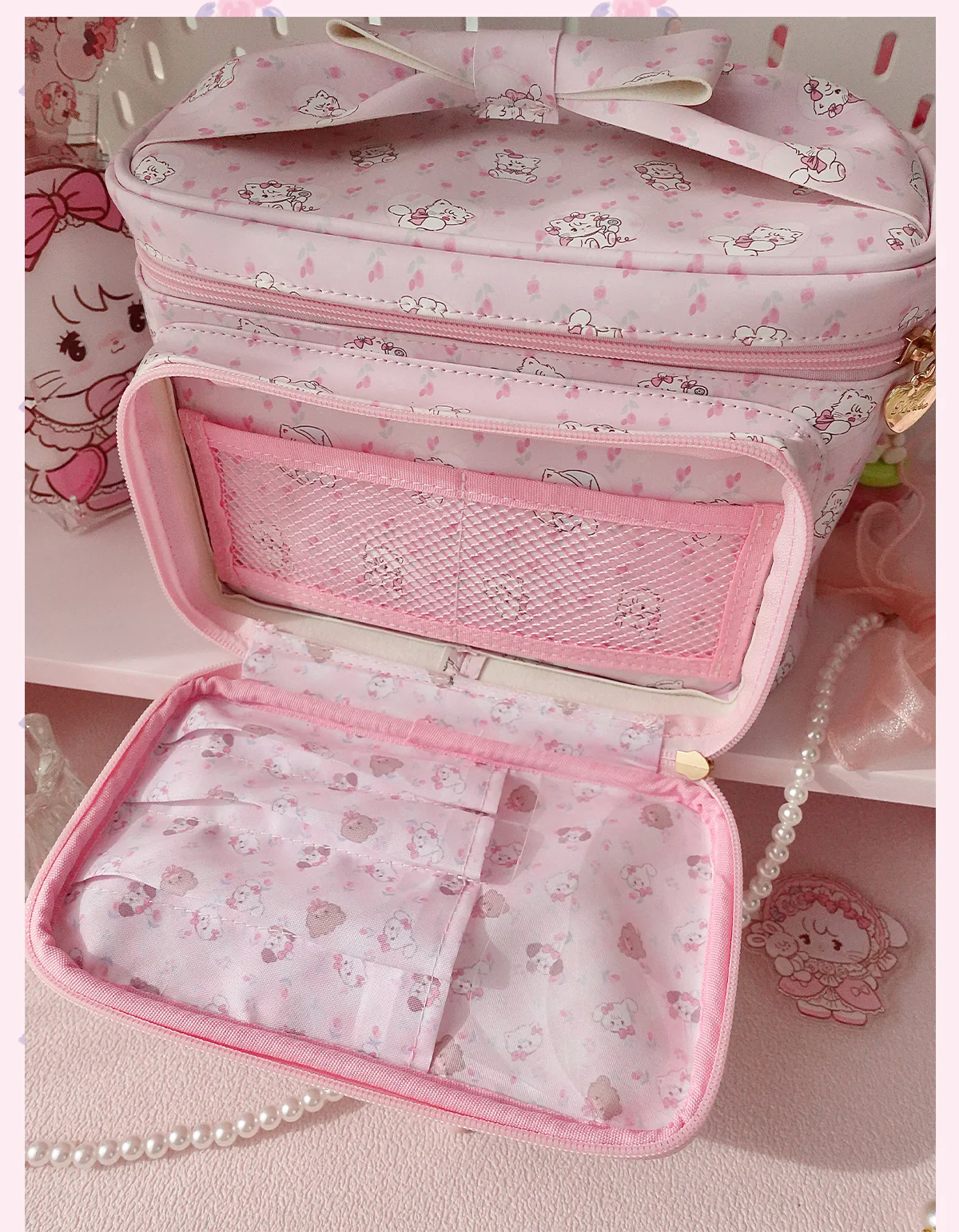 cute mikko large-capacity portable cosmetic bag - Image 3