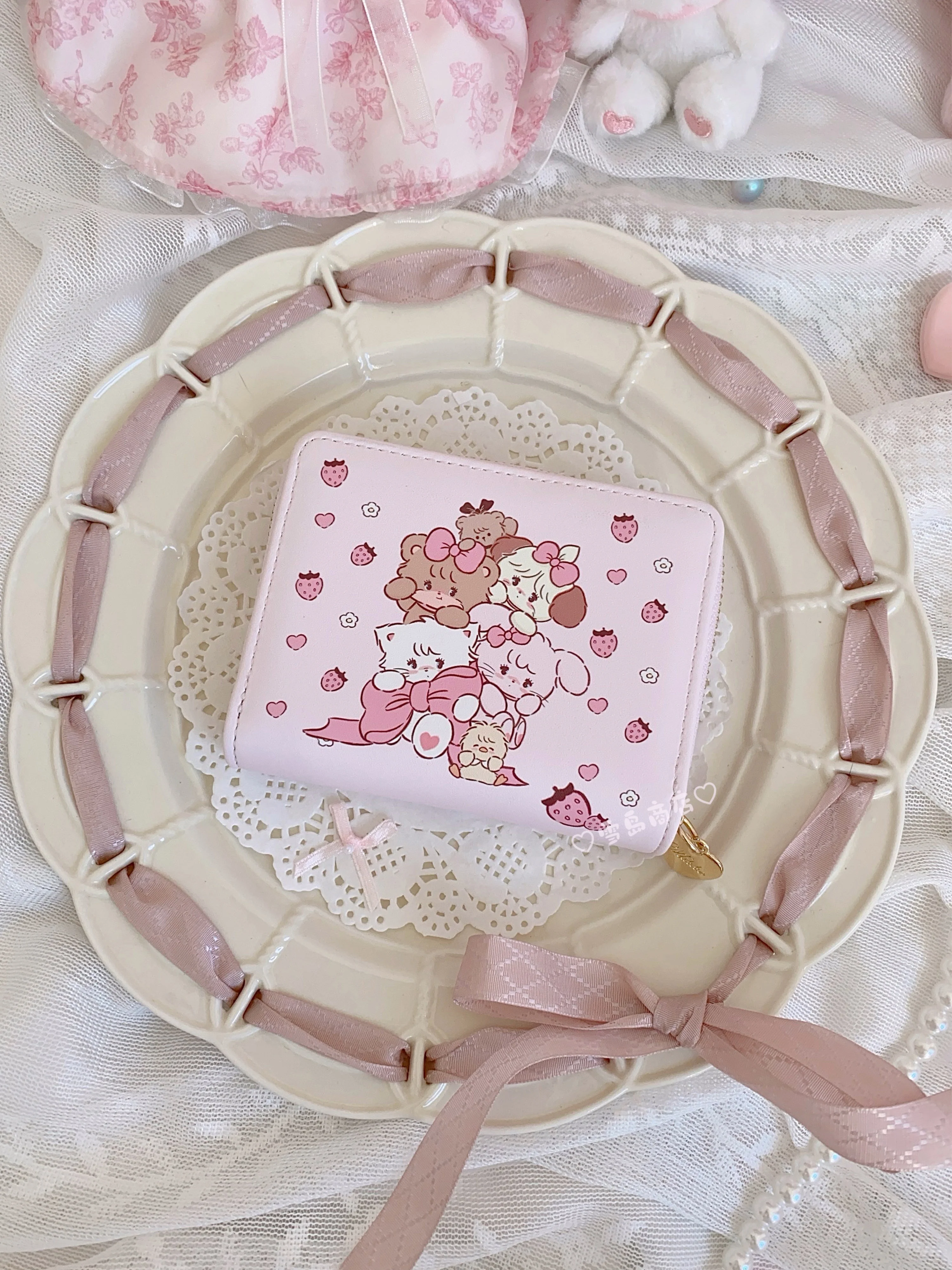 cute strawberry two-fold coin purse - Image 2