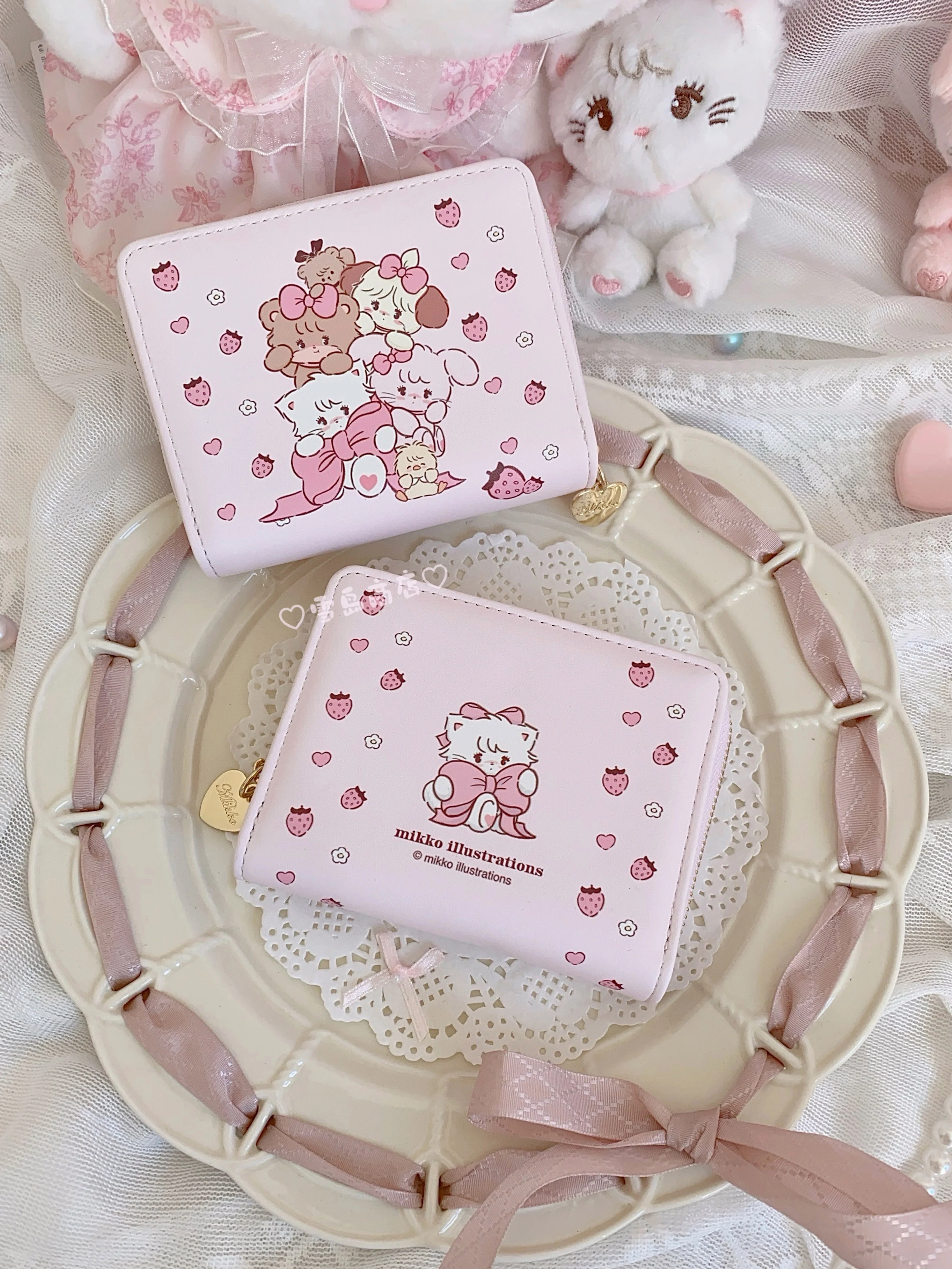cute strawberry two-fold coin purse - Image 6