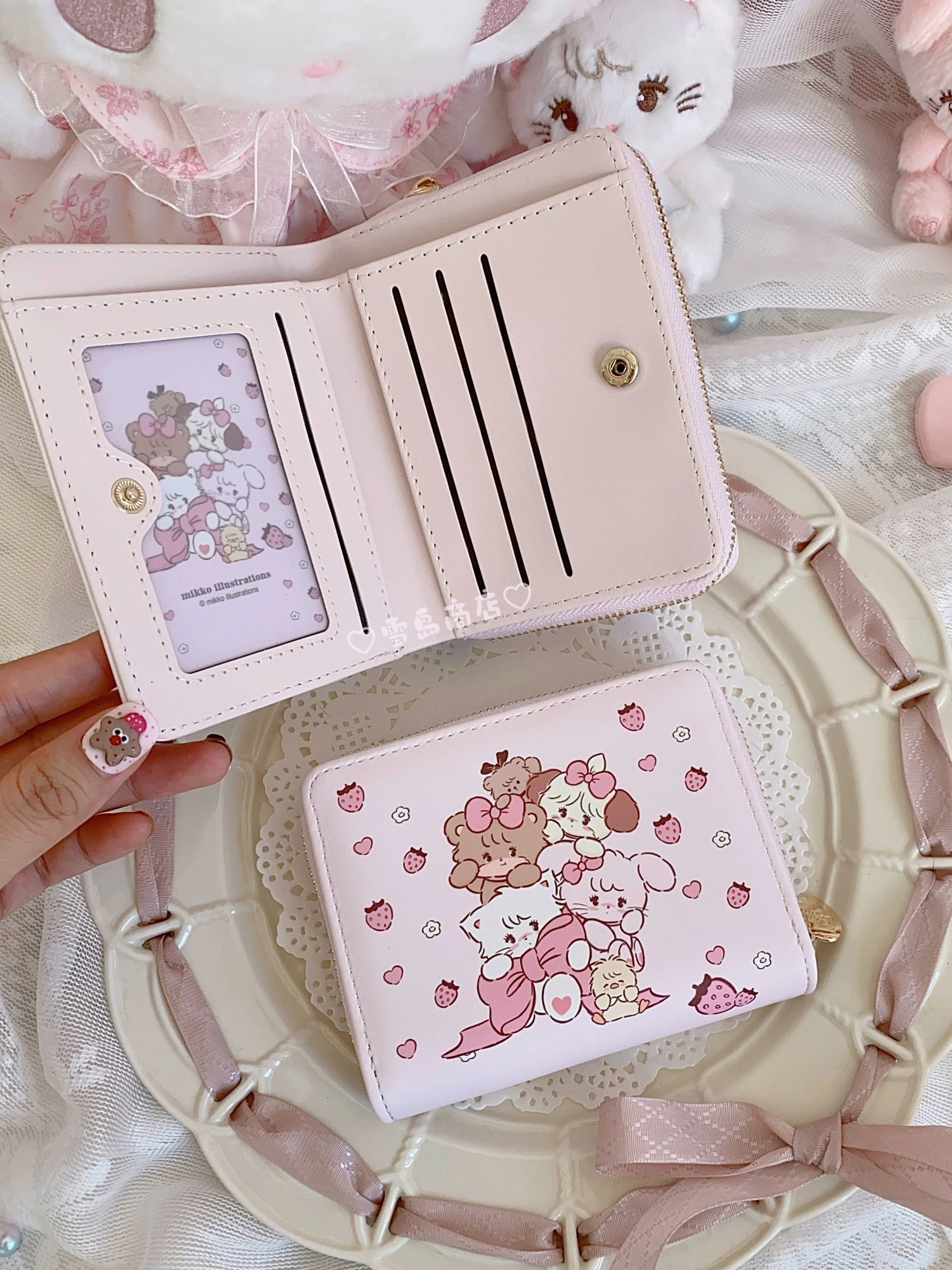 cute strawberry two-fold coin purse - Image 7
