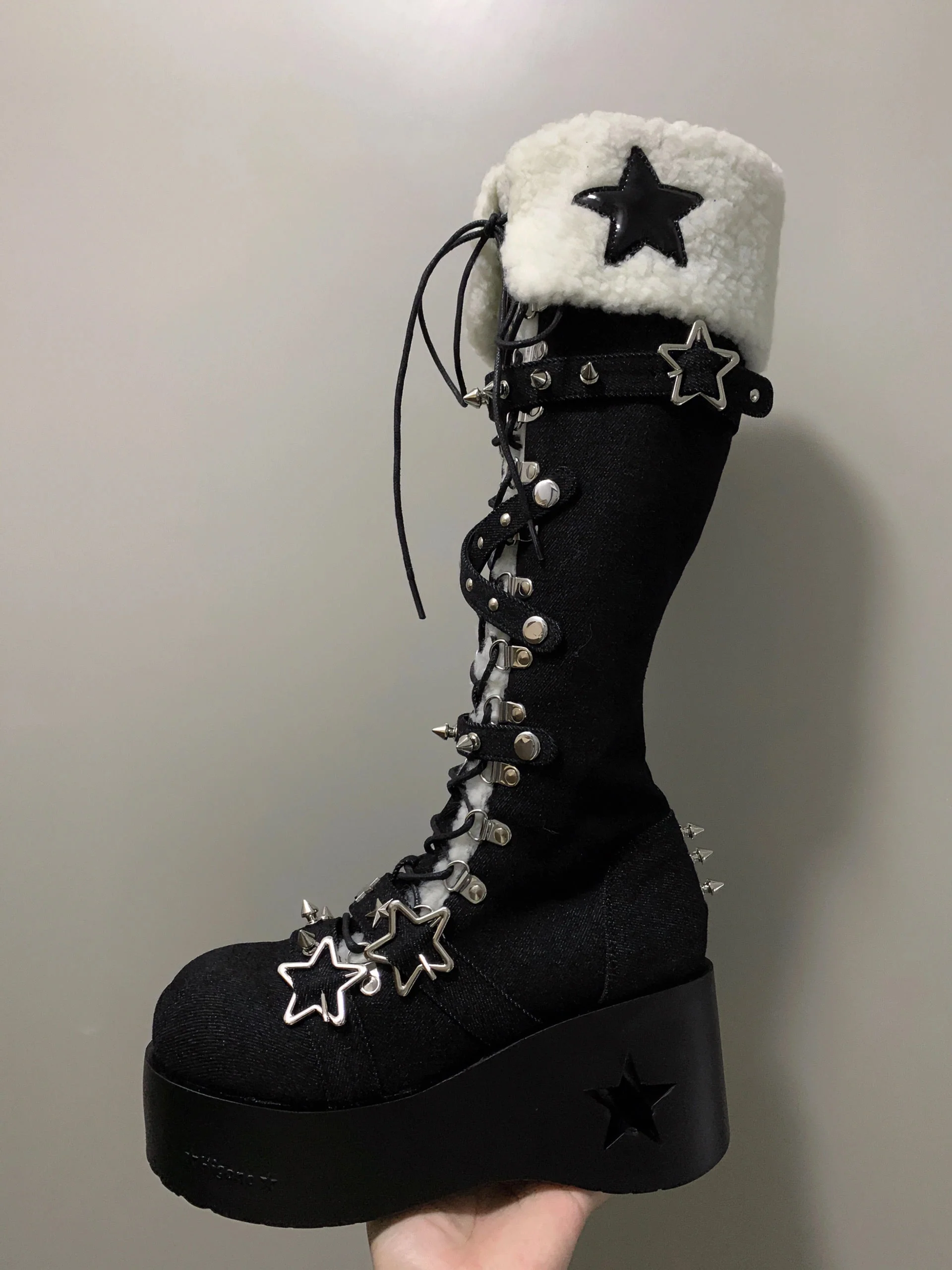 Cyber Star Platform Knee High Boots - Image 11