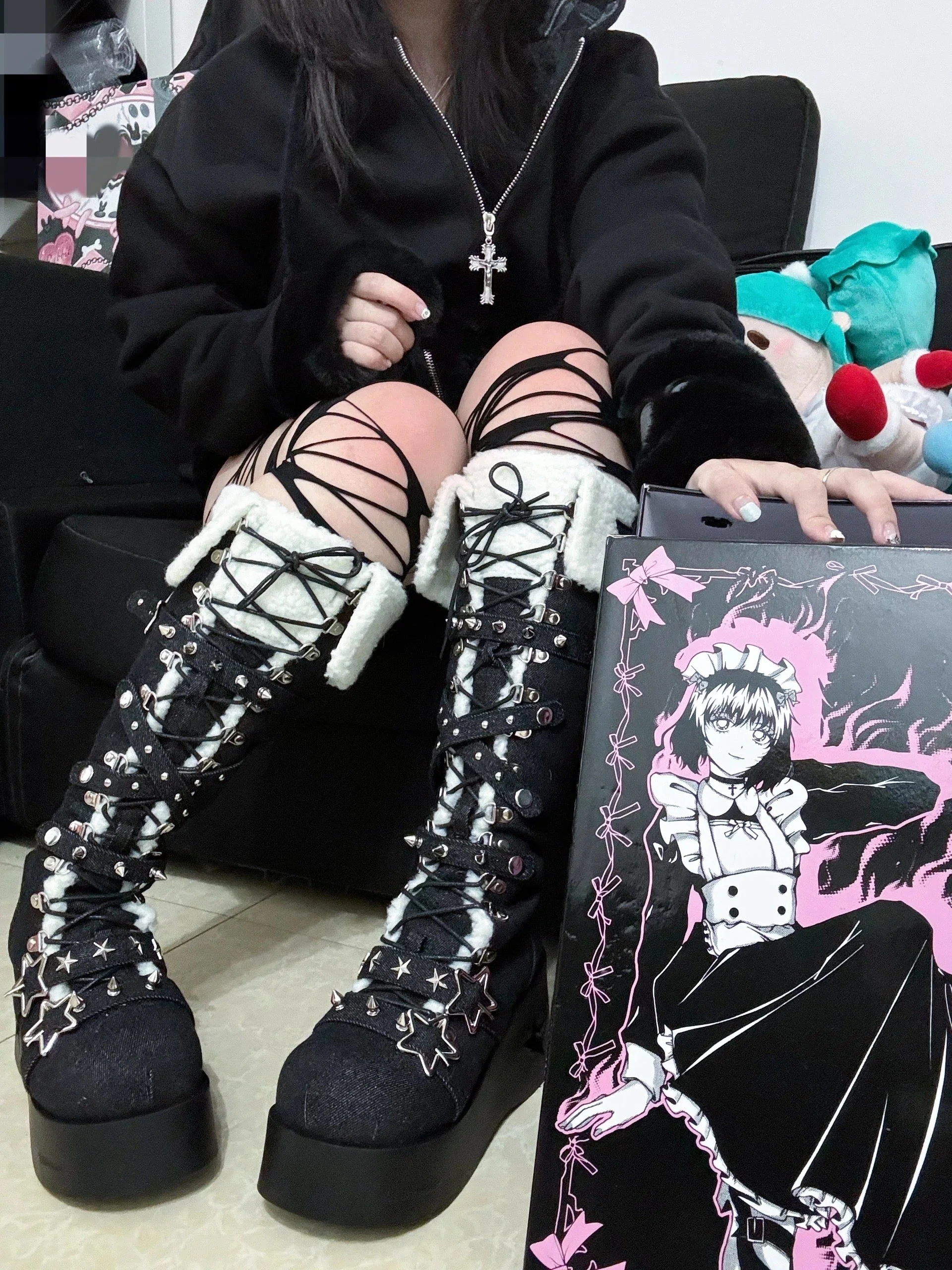 Cyber Star Platform Knee High Boots - Image 16