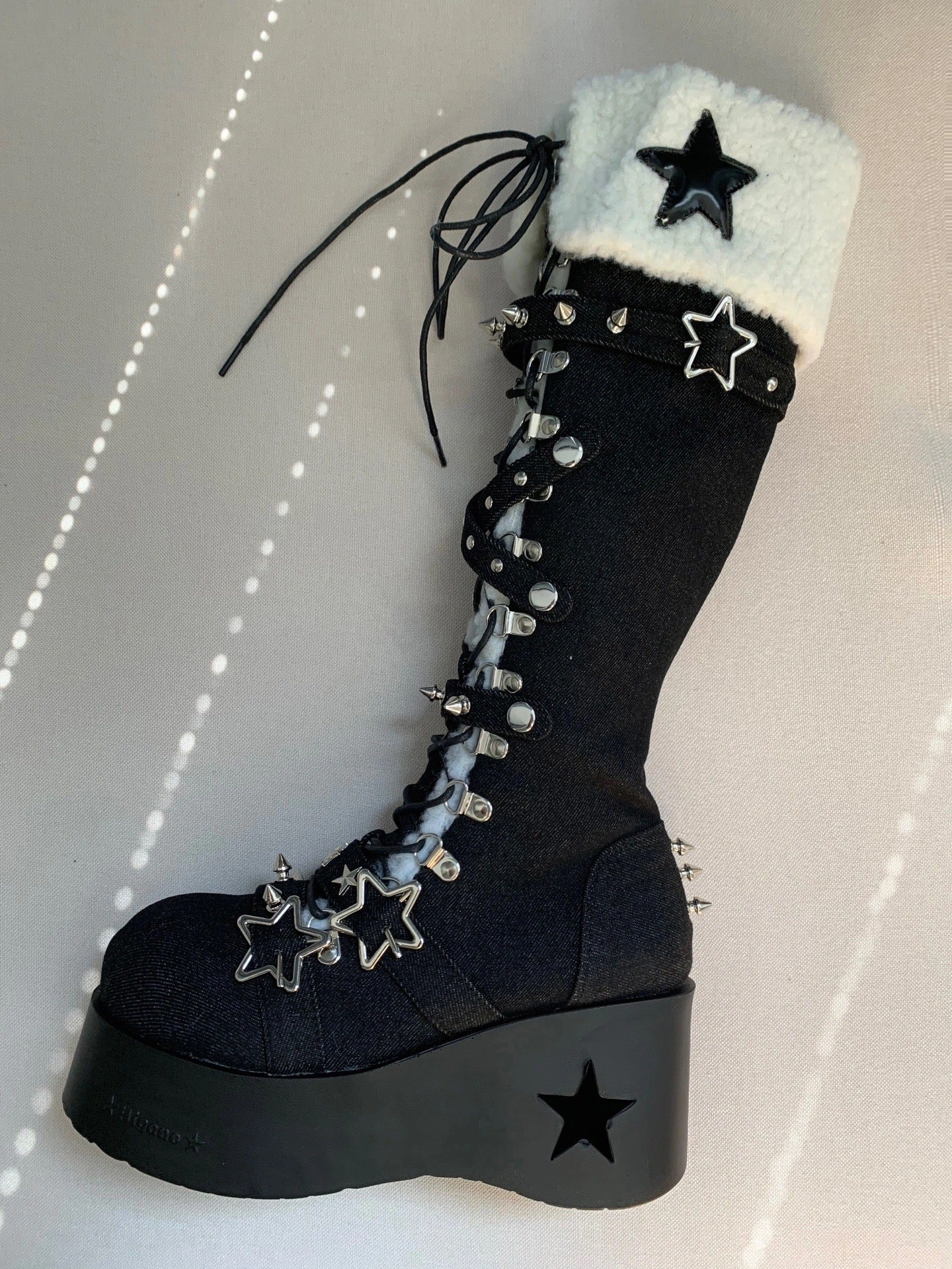Cyber Star Platform Knee High Boots - Image 28