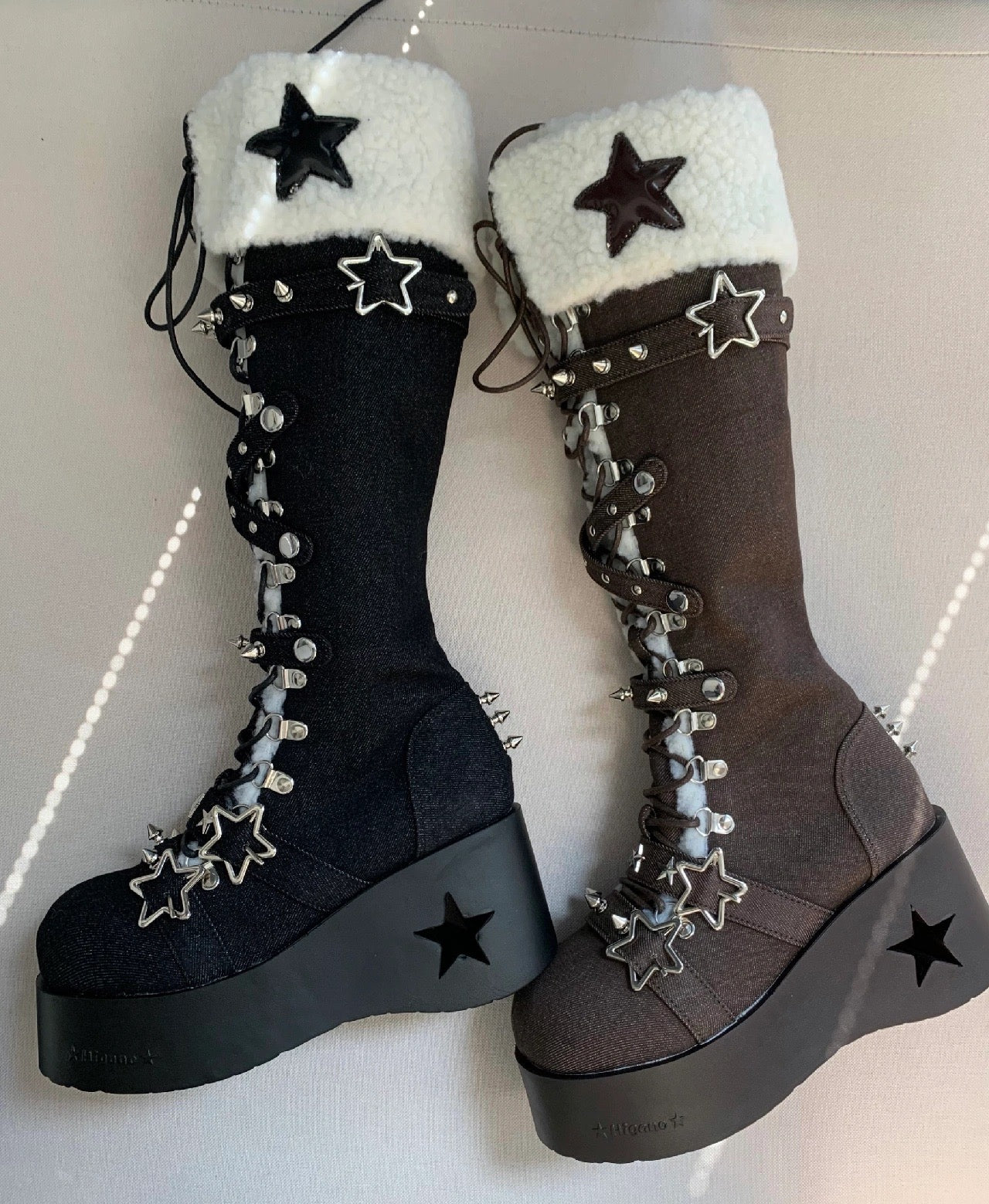 Cyber Star Platform Knee High Boots - Image 29