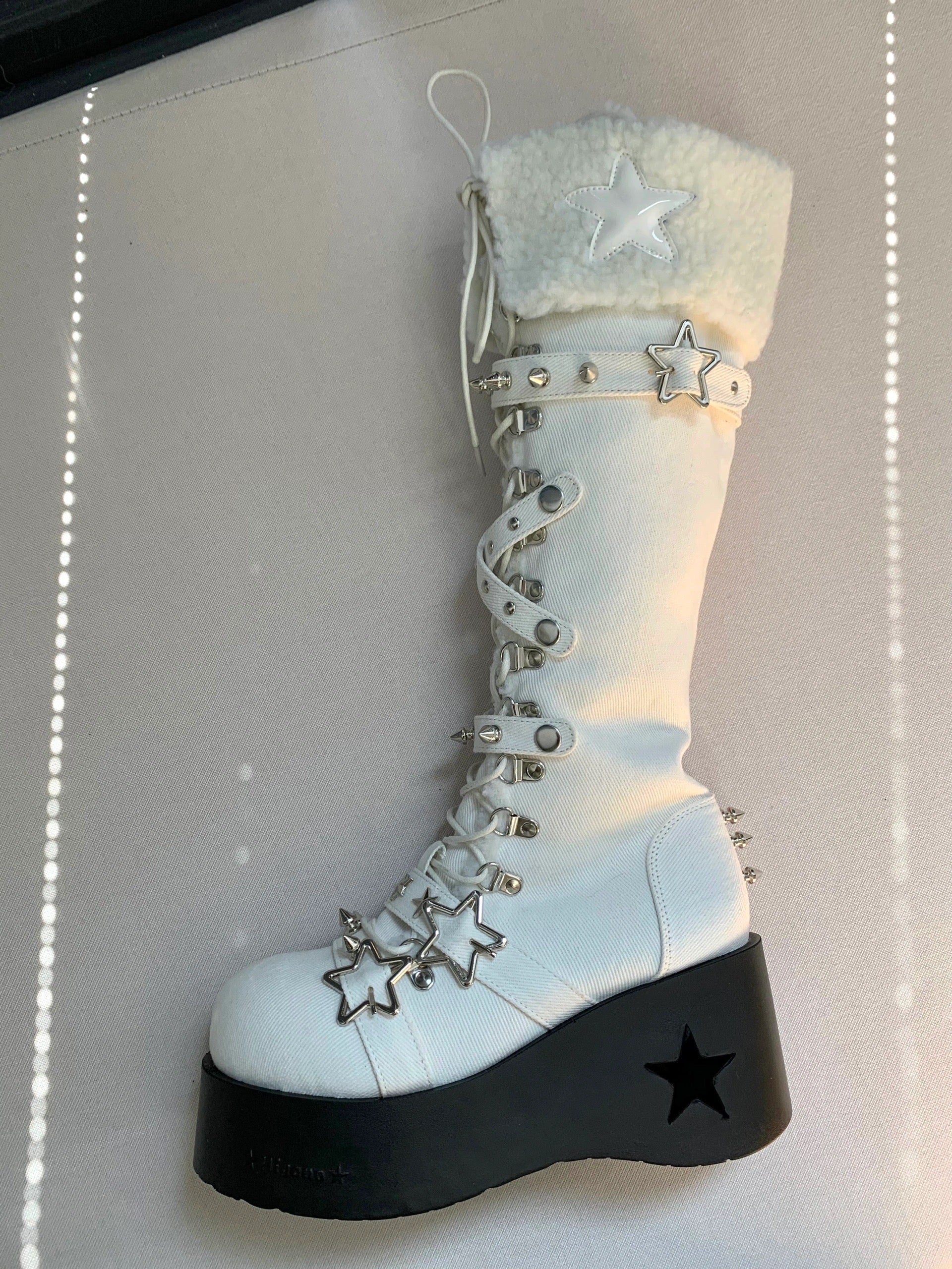 Cyber Star Platform Knee High Boots - Image 5