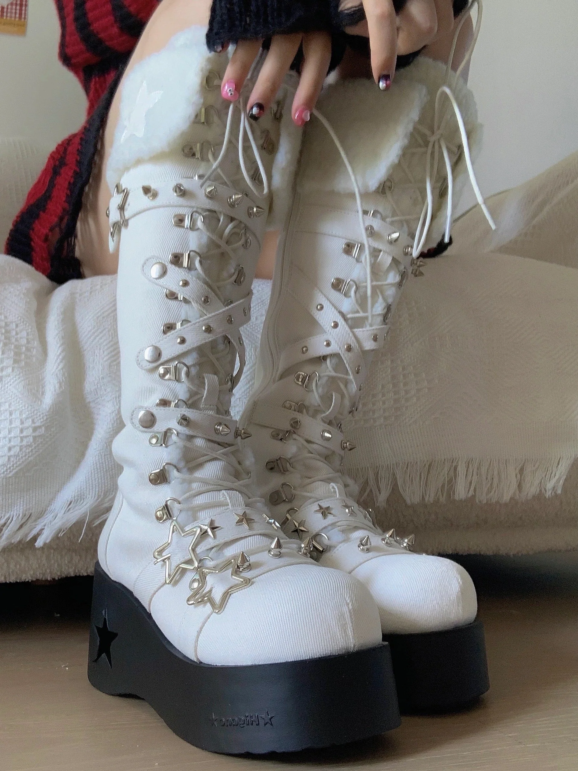 Cyber Star Platform Knee High Boots - Image 6