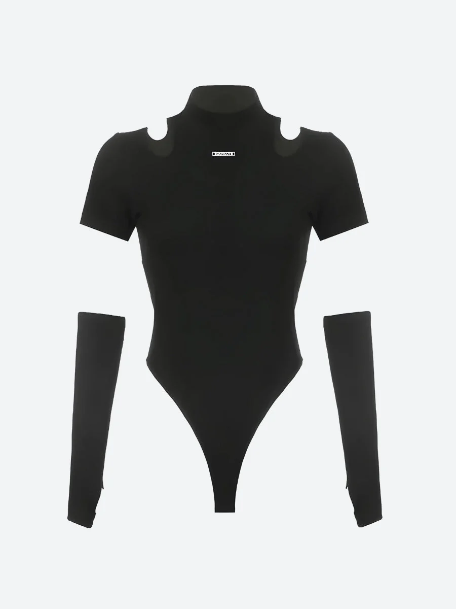 Cyberpunk Cut Out Corduroy Bodysuit - Image 4