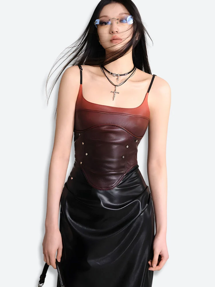 Cyberpunk Faux Leather Midi Dress - Image 4