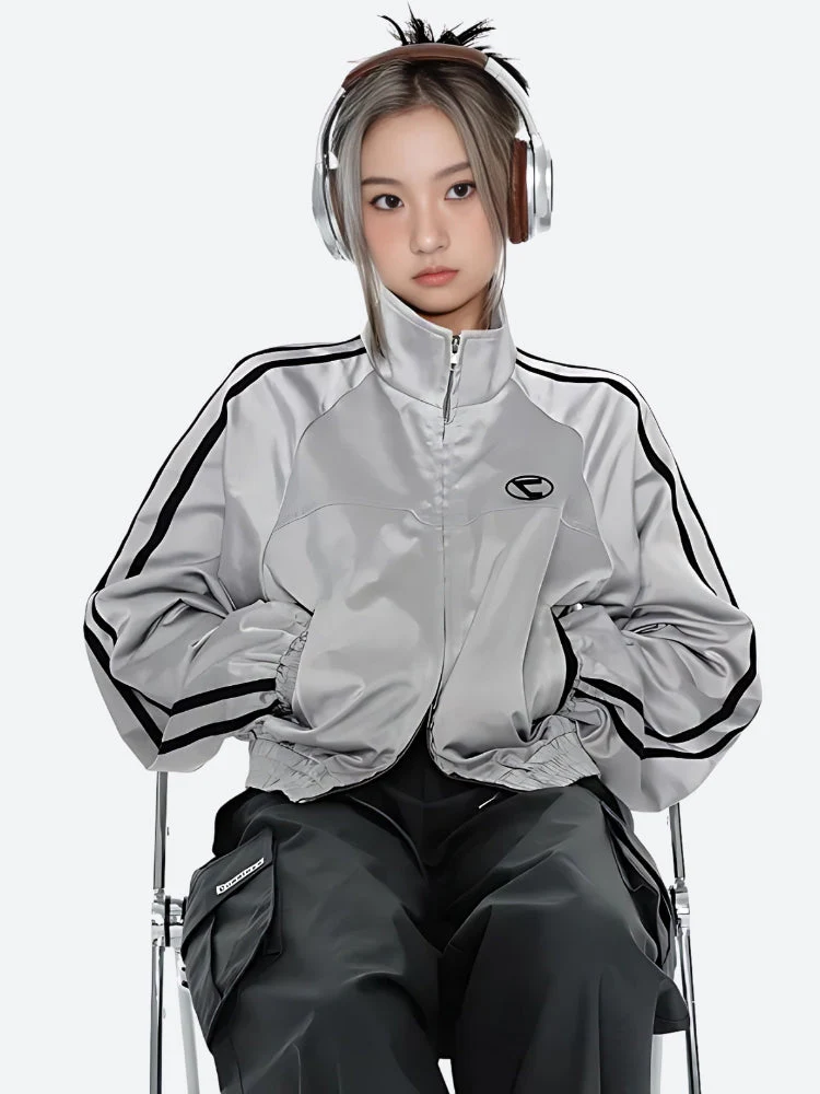 Y2K Cyberpunk Reflective Double Zip-Up Jacket - Image 2