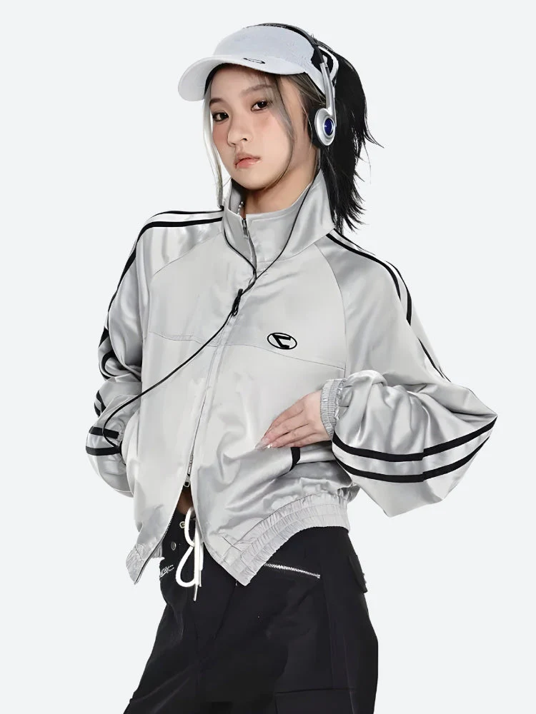 Y2K Cyberpunk Reflective Double Zip-Up Jacket - Image 3