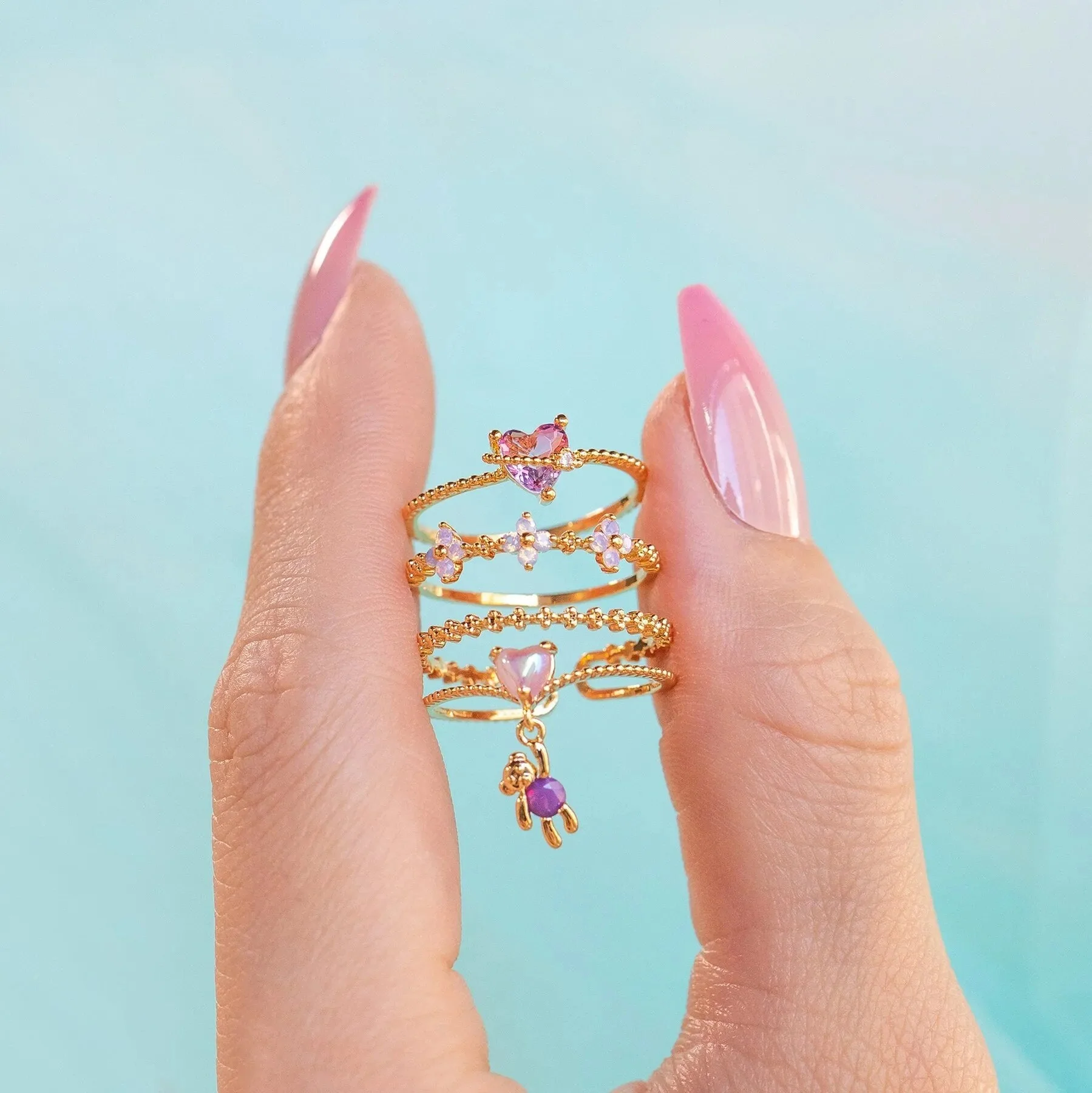 Dainty Stacking Babydoll Rings - Image 6